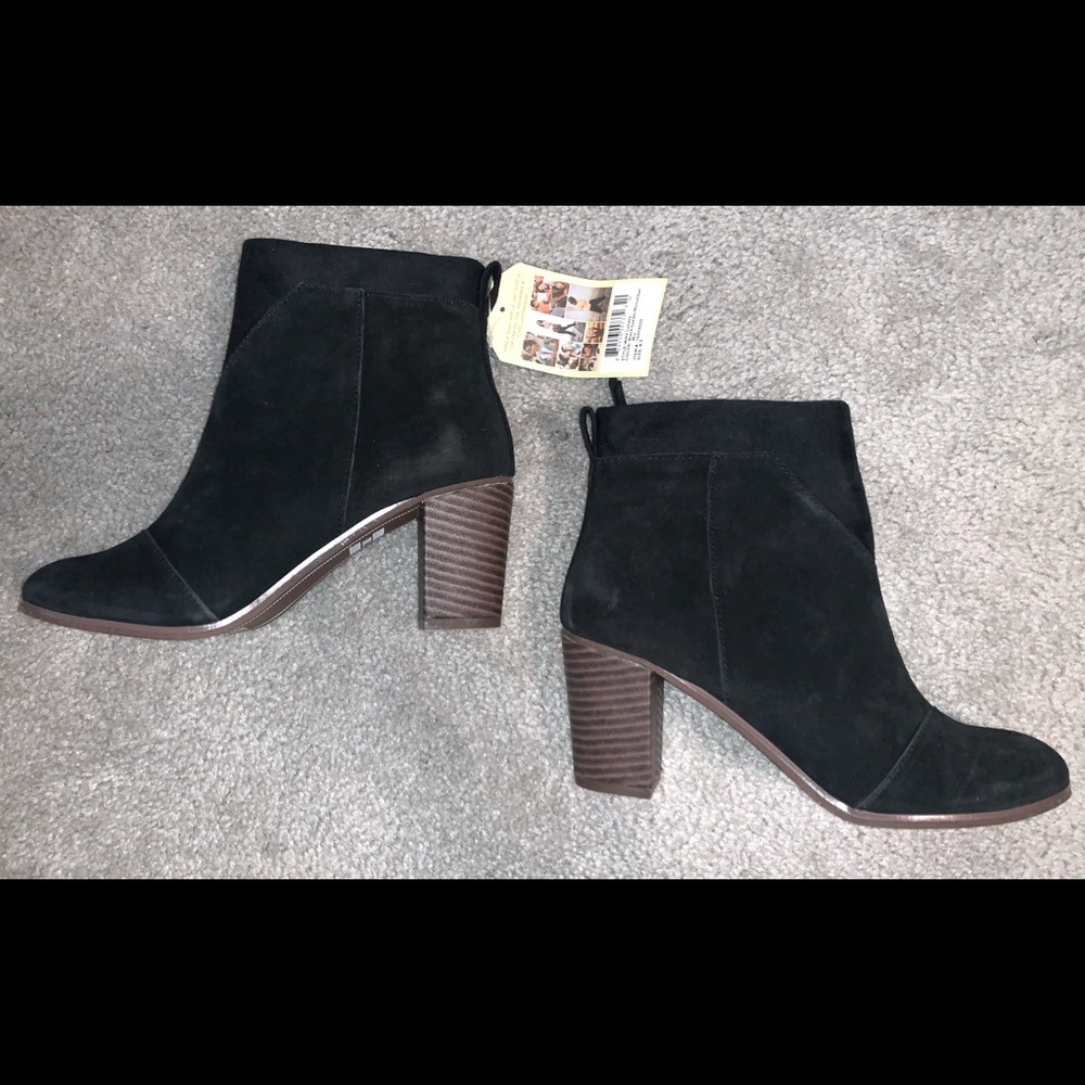 Black Suede/Microfiber Mix Booties